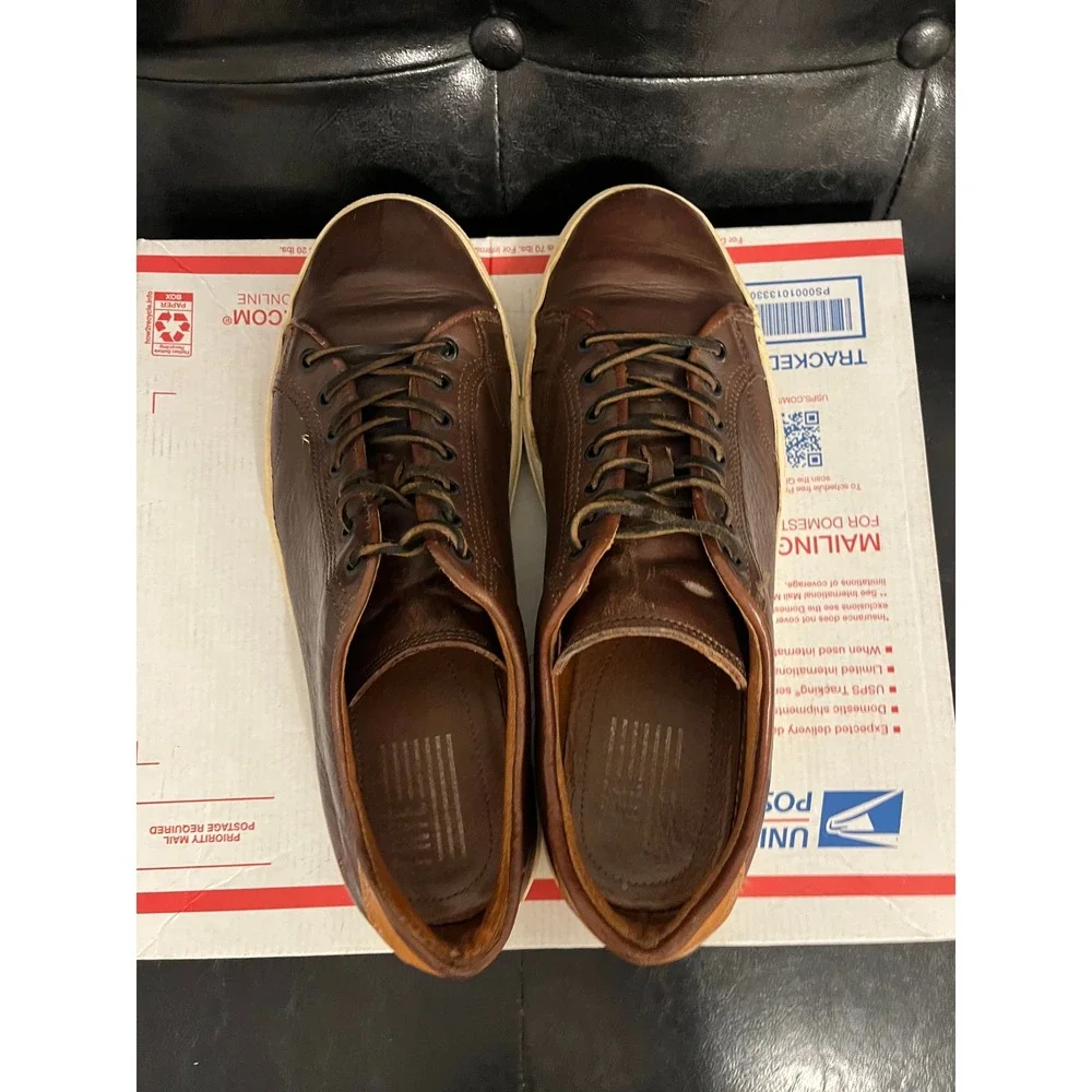Frye Mens Ivy Low Lace Dark Brown Leather Sneakers 770005 Size 10 M